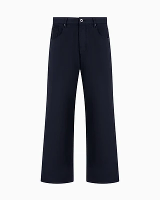 Armani Exchange - J83 baggy fit jeans cotton blend denim, Man, Navy Blue, Size: