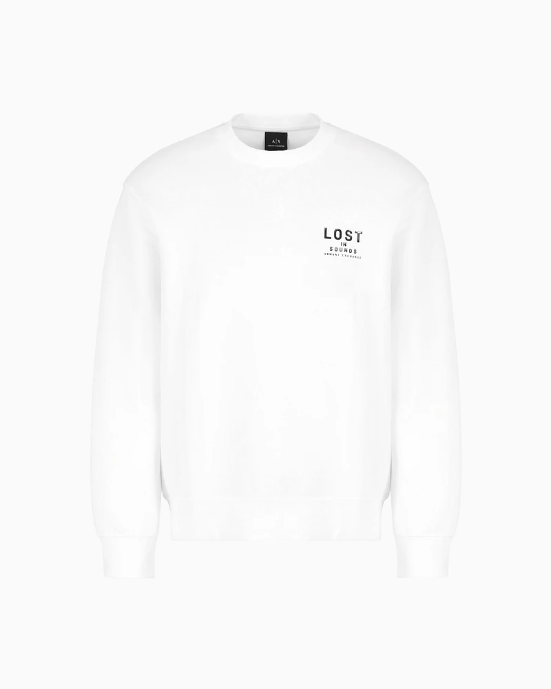 Armani Exchange - Lost sound crewneck sweatshirt, Man, White, Size:
