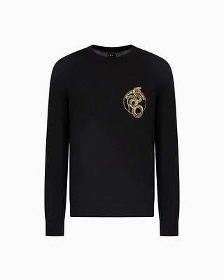 Armani Exchange - Crewneck Sweater, Man, Black, Size:
