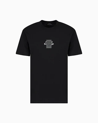 Armani Exchange - Regular fit cotton T-shirt with logo, Man, Black, Size: