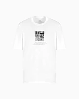 Armani Exchange - Regular fit T-shirt with photo print, Man, White, Size: