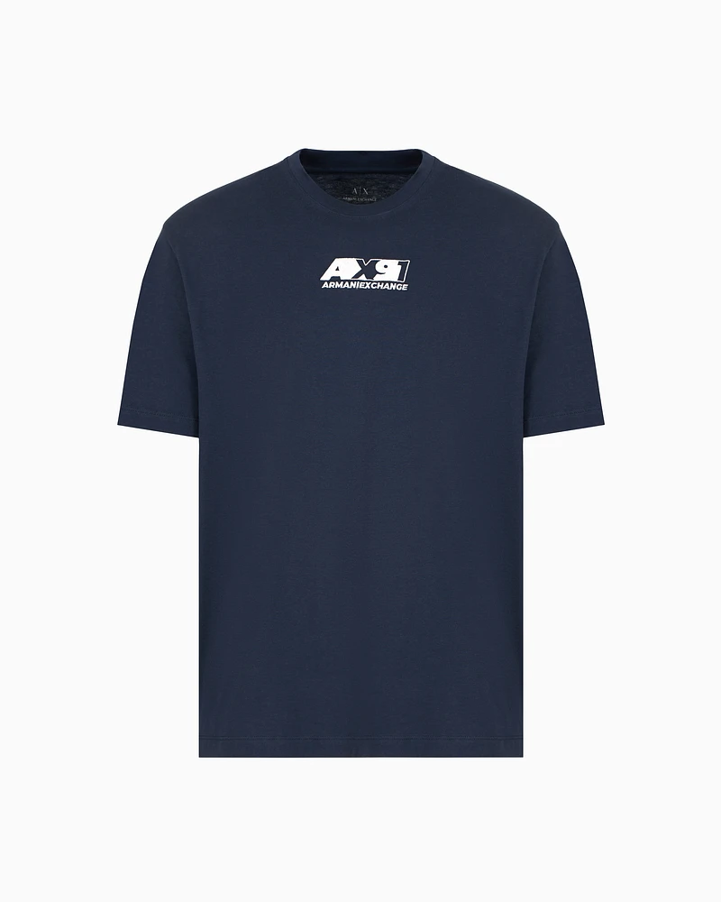 Armani Exchange - ASV Organic Cotton Regular Fit T-Shirt, Man, Navy Blue, Size: