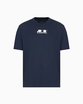 Armani Exchange - ASV Organic Cotton Regular Fit T-Shirt, Man, Navy Blue, Size: