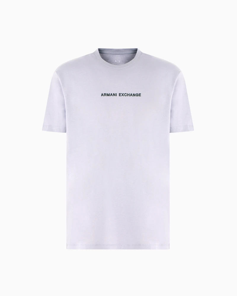 Armani Exchange - Regular fit T-shirt with logo print on the chest, Man, Purple, Size: