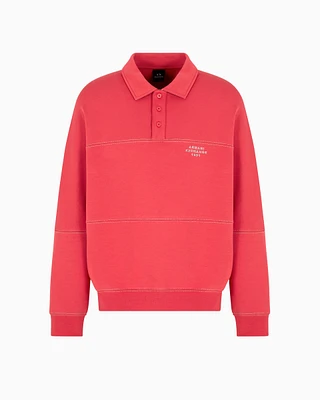 Armani Exchange - Bonded stretch polo sweatshirt, Man, Red, Size: