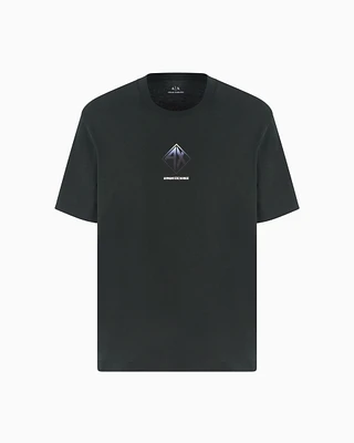 Armani Exchange - Regular fit T-shirt with logo print, Man, Green, Size: