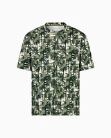 Armani Exchange - Regular fit palm tree patterned t-shirt, Man, Green, Size: