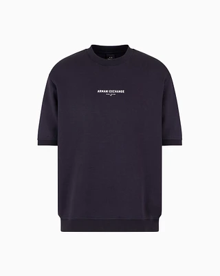 Armani Exchange -  Milano/New York Short Sleeve Crewneck Sweatshirt, Man, Navy Blue, Size: