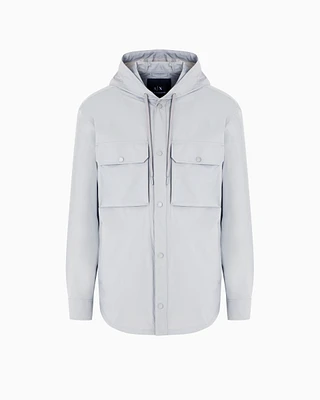 Armani Exchange - Long stretch nylon caban, Man, Grey, Size:
