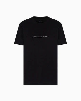 Armani Exchange - Regular fit T-shirt with embossed logo, Man, Black, Size: