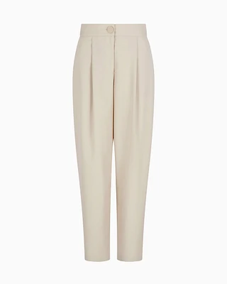 Armani Exchange - Twill pleated trousers, Woman, Beige, Size: