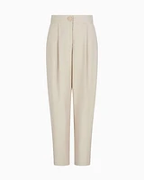 Armani Exchange - Twill pleated trousers, Woman, Beige, Size: