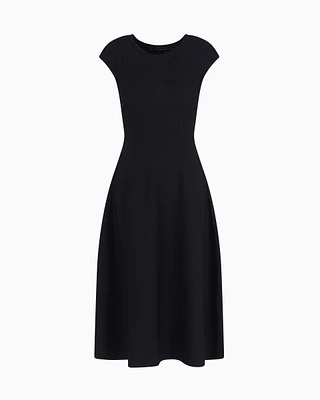 Armani Exchange - ASV Knit Longuette Dress, Woman, Black, Size:
