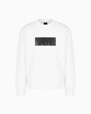 Armani Exchange - Crewneck sweatshirt with vinyl logo print, Man, White, Size: