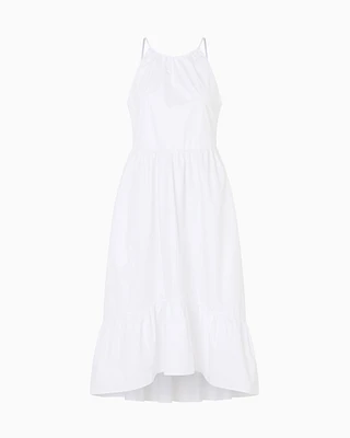 Armani Exchange - ASV Cotton Ruffle Midi Dress, Woman, White, Size: