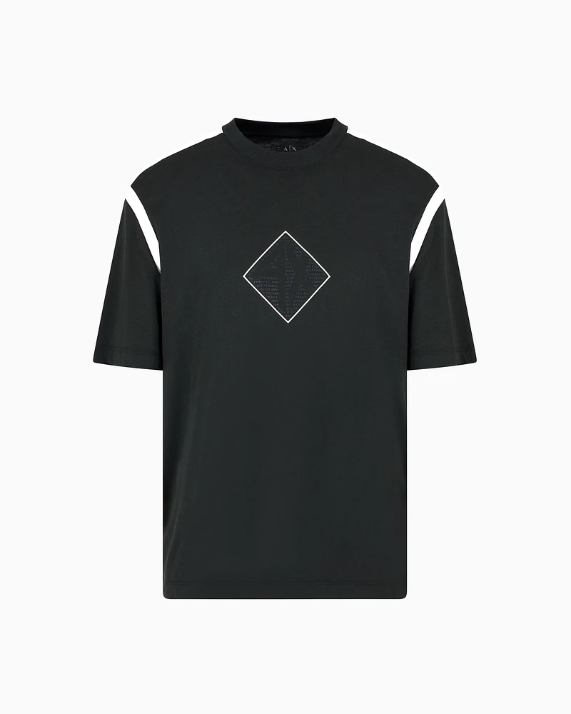 Armani Exchange - Regular fit T-shirt with logo print, Man, Green, Size: