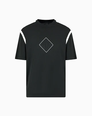 Armani Exchange - Regular fit T-shirt with logo print, Man, Green, Size: