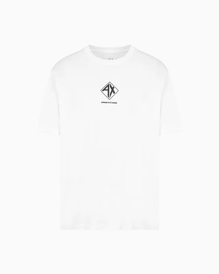 Armani Exchange - Regular fit T-shirt with logo print, Man, White, Size: