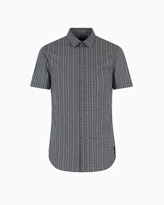Armani Exchange - Slim fit short sleeve shirt, Man, Black, Size: