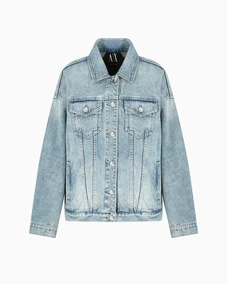 Armani Exchange - Denim Jackets, Woman, Blue, Size: