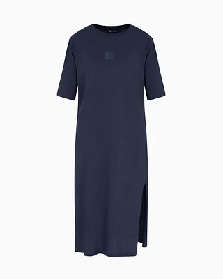 Armani Exchange - Jersey midi dress, Woman, Navy Blue, Size: