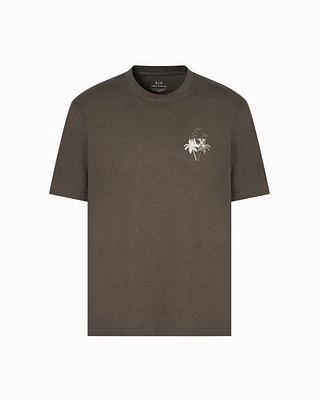 Armani Exchange - Regular fit T-shirt with print on the chest, Man, Green, Size: