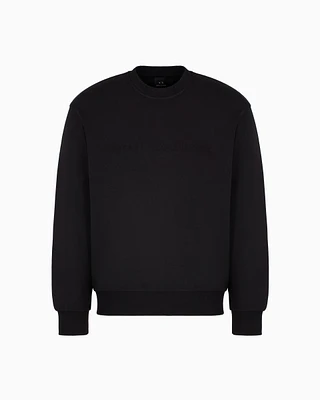 Armani Exchange - Crewneck cotton blend sweatshirt, Man, Black, Size:
