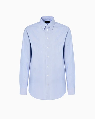 Emporio Armani - Striped-pattern shirt, Man, Light Blue, Size: