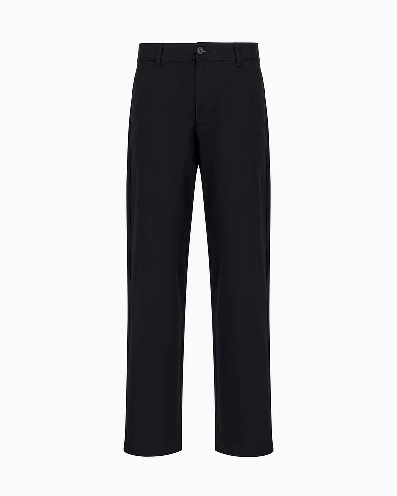 Armani Exchange - Over-fit trousers stretch cotton denim, Man, Navy Blue, Size: