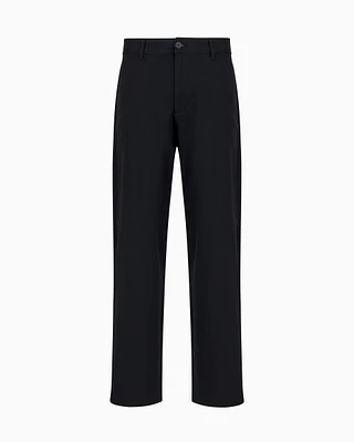 Armani Exchange - Over-fit trousers stretch cotton denim, Man, Navy Blue, Size: