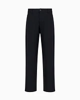 Armani Exchange - Over-fit trousers stretch cotton denim, Man, Navy Blue, Size: