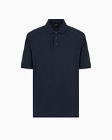 Armani Exchange - Regular fit piquet polo with shoulder bands, Man, Navy Blue, Size: