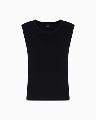 Armani Exchange - Ribbed cotton tank top, Man, Black, Size: