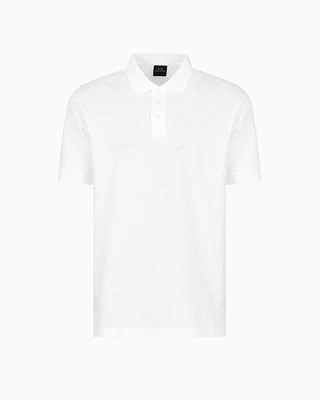 Armani Exchange - Regular fit polo shirt with tone-on-tone allover logo, Man, White, Size: