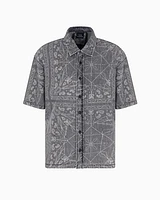 Armani Exchange - Regular fit shirt with kaleidoscope print, Man, Black, Size: