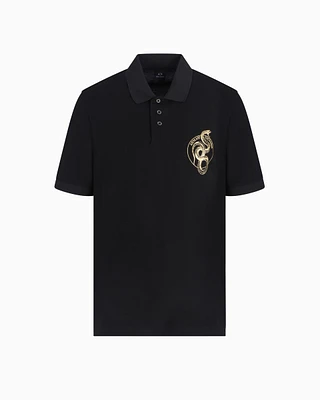 Armani Exchange - Regular fit polo shirt cotton, Man, Black, Size:
