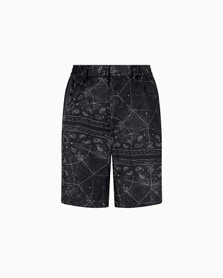 Armani Exchange - ASV Viscose Bermuda Shorts, Man, Black, Size: