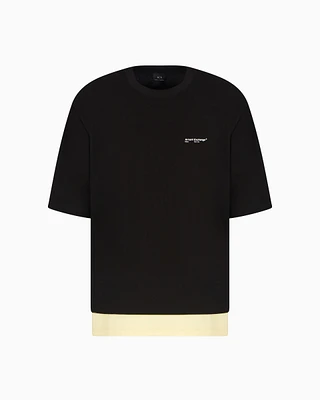 Armani Exchange - Double effect short-sleeved sweatshirt, Man, Black, Size: