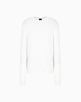 Armani Exchange - ASV Tone-on-tone Logo Crewneck Sweater, Man, White, Size: