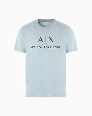 Armani Exchange - Slim fit jersey T-shirt with logo, Man, Light Blue, Size: M