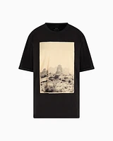 Armani Exchange - Relaxed fit T-shirt with maxi print, Woman, Black, Size:
