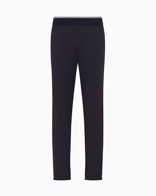 Armani Exchange - Soft yarn jogger pants with logo, Man, Navy_blue, Size: