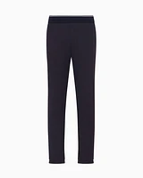 Armani Exchange - Soft yarn jogger pants with logo, Man, Navy_blue, Size: