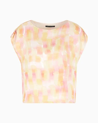 Armani Exchange - Patterned satin top, Woman, Pink, Size: