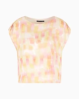 Armani Exchange - Patterned satin top, Woman, Pink, Size:
