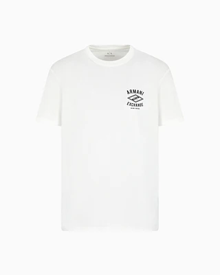 Armani Exchange - Regular fit T-shirt with central logo, Man, White, Size:
