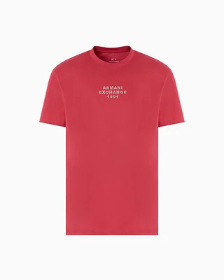 Armani Exchange - Regular fit T-shirt with logo lettering, Man, Red, Size: