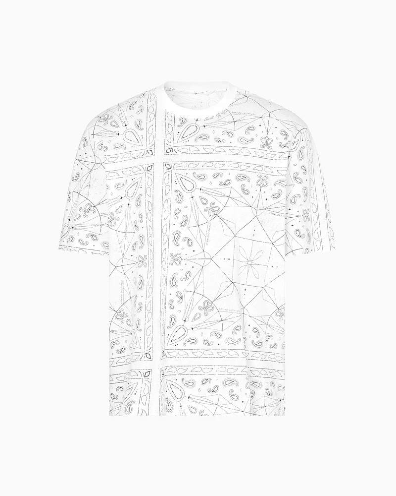 Armani Exchange - Regular fit kaleidoscope patterned t-shirt, Man, White, Size: