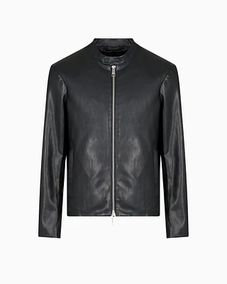 Armani Exchange - Faux leather jacket with zip, Man, Black, Size: