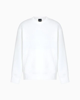 Armani Exchange - Bonded cotton crewneck sweatshirt, Man, White, Size: